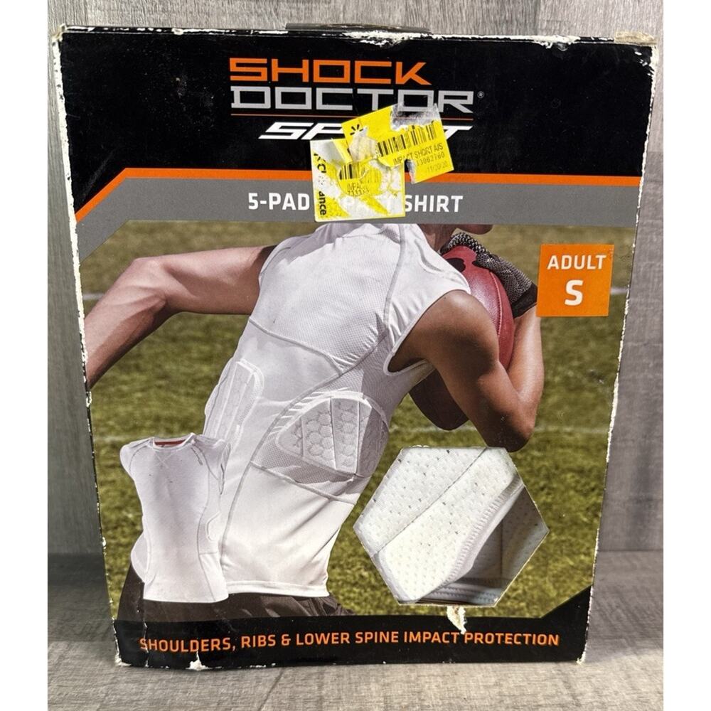 Shock Doctor Sport 5 Pad Football Shirt Adult Small Shoulder Ribs Spine Open Box